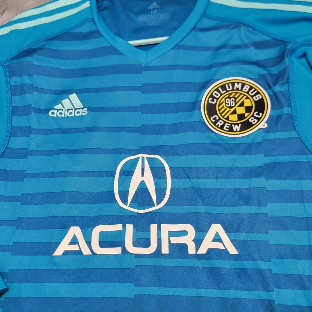 Columbus‎ Crew Adidas Jersey Mens Medium (Fits Small) Blue MLS Soccer Acura #53